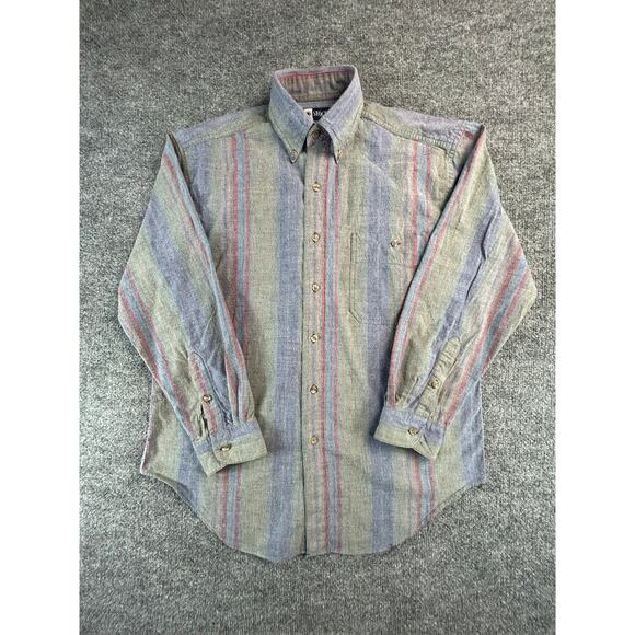 STOCKTON Other - Vintage Stockton Shirt M Striped Button Front Long Sleeve Cotton 90s Made USA